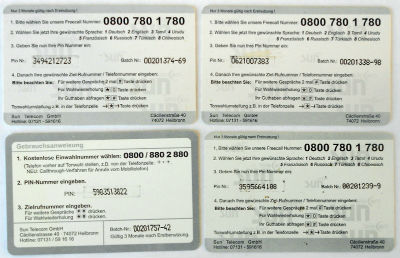 Cartes · Cartes DE Telephone - Allemagne