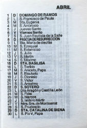 Calendriers · Espagne