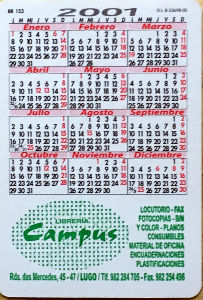 Calendriers · Espagne