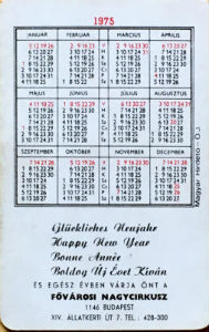 Calendriers · Hongrie